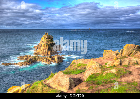 Land`s End Cornwall England UK in HDR Stock Photo